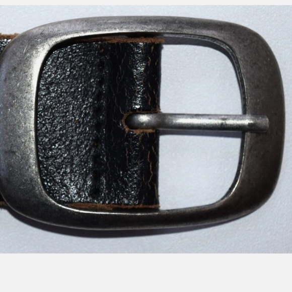 Pistil Black Leather Belt With Silver Studded Accents Women's Sz M Fits L/XL - Picture 12 of 13